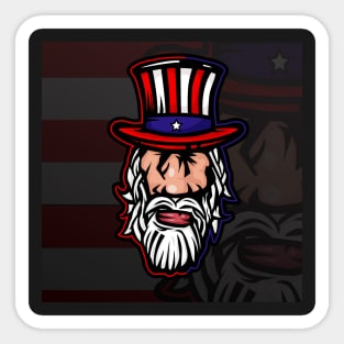 Cartoon Uncle Sam mascot Sticker